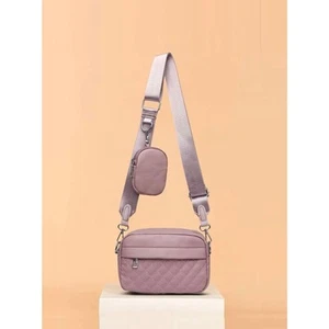 Quilted Crossbody Bags for Women Wide Strap Small Shoulder Bags ROSE - Picture 1 of 7
