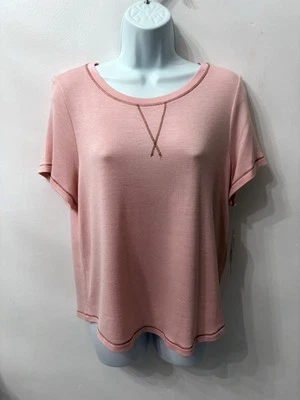 Copper Key Women’s Top Size XL Pink Short Sleeve Blouse Casual Summer Comfy - Image 1 of 4