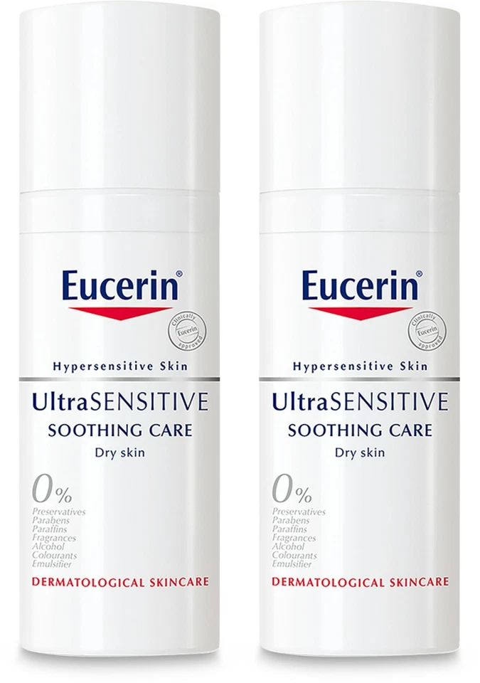 Eucerin UltraSensitive Soothing Care for Dry Skin 50ml X 2 - Image 1 of 1