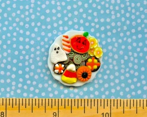 Dollhouse Miniature Plate of Sue's Halloween Cookies # 335 - Picture 1 of 2