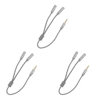 3 Stück Audio-Splitter für Kopfhörer, Kopfhörer-Zubehör, Mikrofon-Adapter - Bild 1 von 4