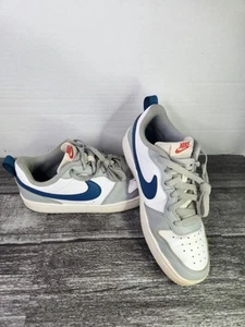 Talla 7 (GS) - Nike Court Borough 2 Bajo Blanco Claro Gris Humo Marina - Imagen 1 de 14