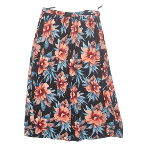 NEW LOOK Womens A-Line Skirt Black Midi Viscose Floral UK 8 - Picture 1 of 6
