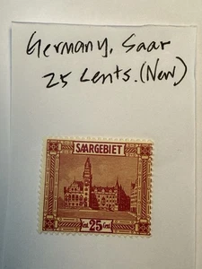 German Germany, Saargebeit 25 Cents Stamp (New) ca. 1920's - Picture 1 of 4