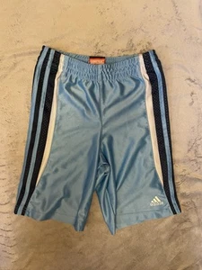 Boys Adidas Basketball Shorts Blue White Stripes Lightweight Size 6 - Picture 1 of 3
