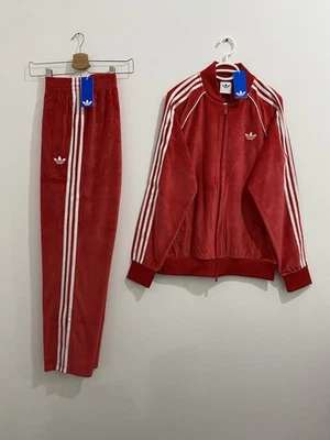 Adidas Originals Superstar Velour Tracksuit Better Scarlet White Size 2XL - Image 1 of 4