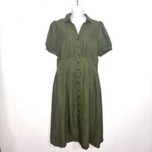 Moda Vestido Nova Para Mujer 3XL Verde Oliva Tamara Airflow Midi Cottagecore - Imagen 1 de 9