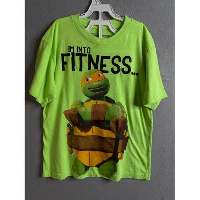 Camiseta Nickelodeon Niños Grande Adolescente Mutante Tortugas Ninja Fitness Pizza Foto 1 de 4