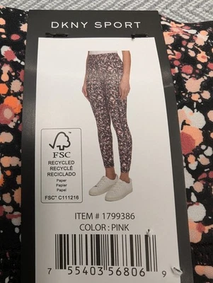 DKNY Leggings Tight High Waist Performance Leggings print M - Image 1 of 4