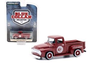 1954 FORD F-100 PICKUP BURGUNDY "INDIAN MOTORCYCLE" 1/64 CAR GREENLIGHT 35220-A