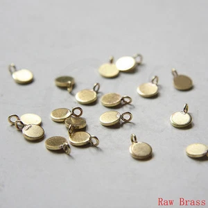 10 Stück Roh Messing Runde Münze - Charm 6mm (3202C-N-305)W - Bild 1 von 3