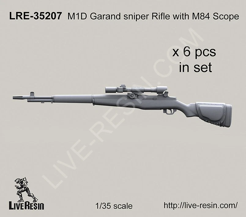 Rifle de francotirador Garand M1D de resina viva 35207 1/35 con mira M84 Foto 1 de 1