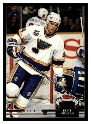 1992 Stadium Club #203 Bret Hedican - St. Louis Blues RC, UER - Image 1 of 2
