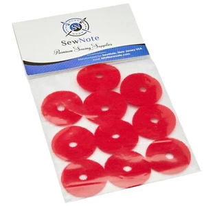 SewNote For SINGER SEWING MACHINE 10 RED SPOOL PIN FELT PADS CRAFTS  - Picture 1 of 2