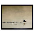 Morning Fog Lake Water Bird Flying Photo Wall Art Print Framed 12x16