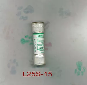 LITTELFUSE L25S15 FUSIBILE L25S 15 250 VOLT 15 AMP POWERRGARD - Foto 1 di 3