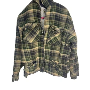 big Rock Caution authentic rugged wear XL lined zip hooded jacket READ - Picture 1 of 7
