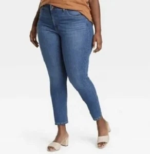 Ava & Viv Women's Size 24W Plus Size High-Rise Skinny Jeans Med Wash Comfort Wai - Picture 1 of 6