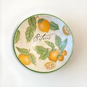 Lemon Decorative Wooden Rustic Serving Bowl By Joy Hall LMI inc - Picture 1 of 6
