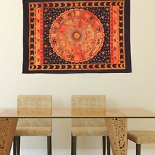 Psychedelics Tapestry Sun Mandala Wall Hanging Zodiac Poster Home Decor Orange