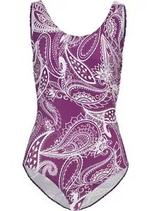 Costume da bagno in poliammide riciclata taglia 44 viola bianco paisley costumi da bagno donna nuovo - Foto 1 di 1