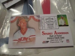 2000 Sparky Anderson Hall of Fame Induction Day busta con timbro commemorativo - Foto 1 di 2