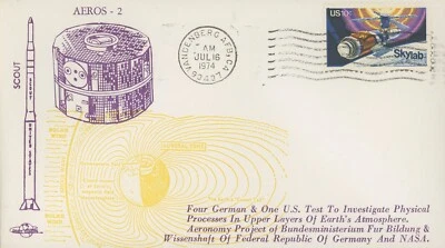 US 1529 Space Cover AEROS-2 Launch Date Orbit Covers - Image 1 of 2