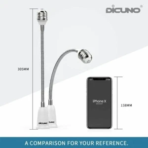 2 DiCUNO E26 to E26 Socket Extender 27.5CM/10.82IN Extension Standard MediumE2Y2 - Picture 1 of 5