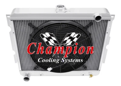Radiador AL Champion 3 filas, ventilador de 16" para 1967-1971 Plymouth GTX Big Block V8 Eng Foto 1 de 4