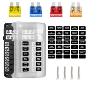 ATC ATO Blade Fuse Box 12-Way Holder Power Block 12V-36V For Car RV Boat Trailer - Picture 1 of 7