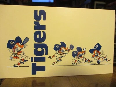 Vintage 80's DETROIT TIGERS Swinging Tiger Iss Team Promo 3 3/4 x 6 1/4 Postcard - Image 1 of 3