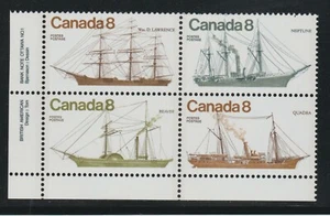 1975 Canada SC# 673aii LL - Coastal Vessels - HB Plate Block M-NH Lot # 2638 - Picture 1 of 1