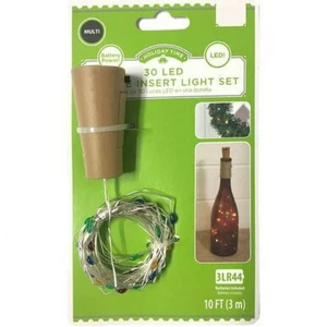 Holiday Time 30 LED Bottle Insert Light Set multicolored Battery Power 10 FT - Picture 1 of 1