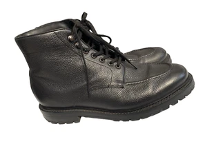 John Lewis Men's BRECON Leather Black Tumbled Lace Up Ankle Boots UK 8 /42 / US9 - Picture 1 of 14
