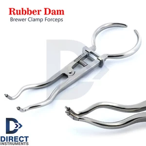 Brewer Rubber Dam Clamp Forceps 17.5cm Dental Endodontic Instrument - Picture 1 of 5