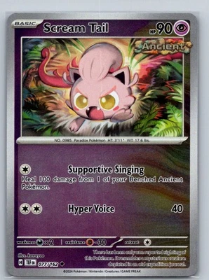 Scream Tail 077/162 Reverse Holo Uncommon SV05: Temporal Forces NM - Image 1 of 2
