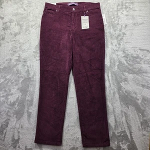 Pantalones de pana Gloria Vanderbilt para mujer 14 borgoña Amanda pierna ajustada elástica - Imagen 1 de 10