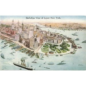 Vogelperspektive Lower New York Boote Schiffe Postkarte 2R4-523 - Bild 1 von 2