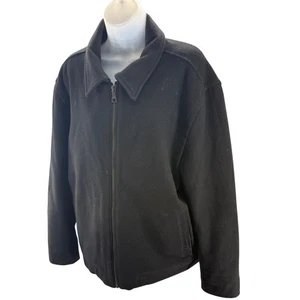 GAP Hombres Negro Lana Cremallera Completa Chaquetón Chaqueta Bombardero XLarge Peso Pesado - Imagen 1 de 7