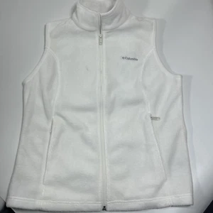 Columbia Sportswear Women's L White Fleece Full Zip Sleeveless Jacket Vest - Picture 1 of 9