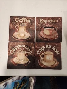 Lot Of 4 Ceramic Coffee Hanging Pictures. S15 - Picture 1 of 7