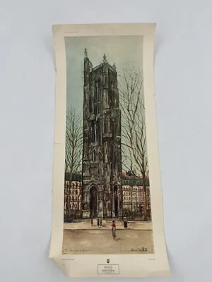 Maurice Utrillo La tour Saint Jacques Oil On Canvas Print 22" X 10" - Image 1 of 4