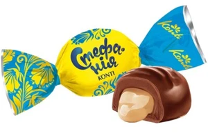 Ukrainische Süßigkeiten KONTI Schokoladenbonbons "Stefania" Cognac und Gelee 7oz/200g - Bild 1 von 1