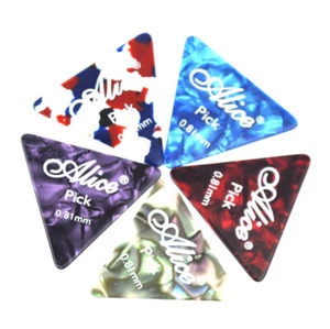 50Pcs Alice Medium 0.81mm 355 Triangle Guitar Picks Plectrums Celluloid - Picture 1 of 4