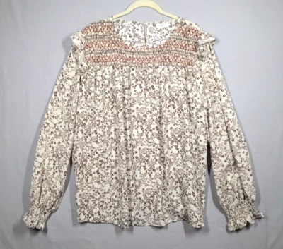 Chic Soul 3X Embroidered  Boho Peasant Blouse Flowy Loose Fit Artsy Lightweight — 第 1/4 张图片
