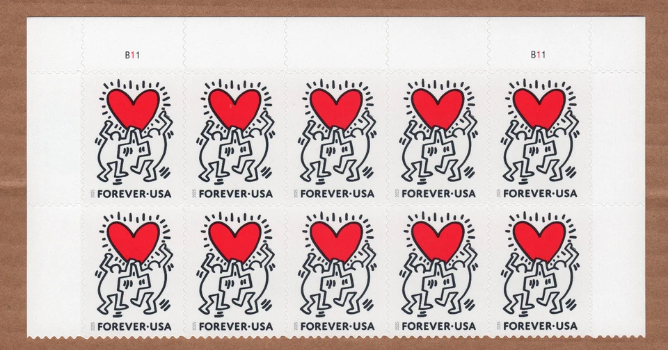 Scott #5953 Heart Reaching for Love Plate Block of 10 Forever Stamps - MNH - Image 1 of 1