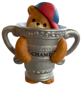 Enesco Vtg Lucy and Me Lucy Rigg Boy Bear In Champ Trophy 1994 Ceramic Figurine - Picture 1 of 6