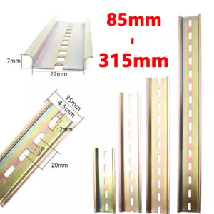 Top Hat DIN Rail 35mm Slotted Zinc Plated Length 85-315mm for Circuit Breaker - Picture 1 of 27