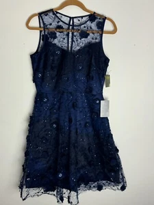 Taylor Navy Blue Formal A-Line Sequin Neckline Dress Size 6. Cocktail - Picture 1 of 5