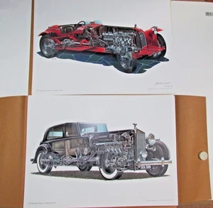 YOSHIHIRO INOMOTO AUTOMOBILE TECHNICAL 22 ILLUSTRATIONS VINTAGE CARS 1979 Rare! - Picture 1 of 12